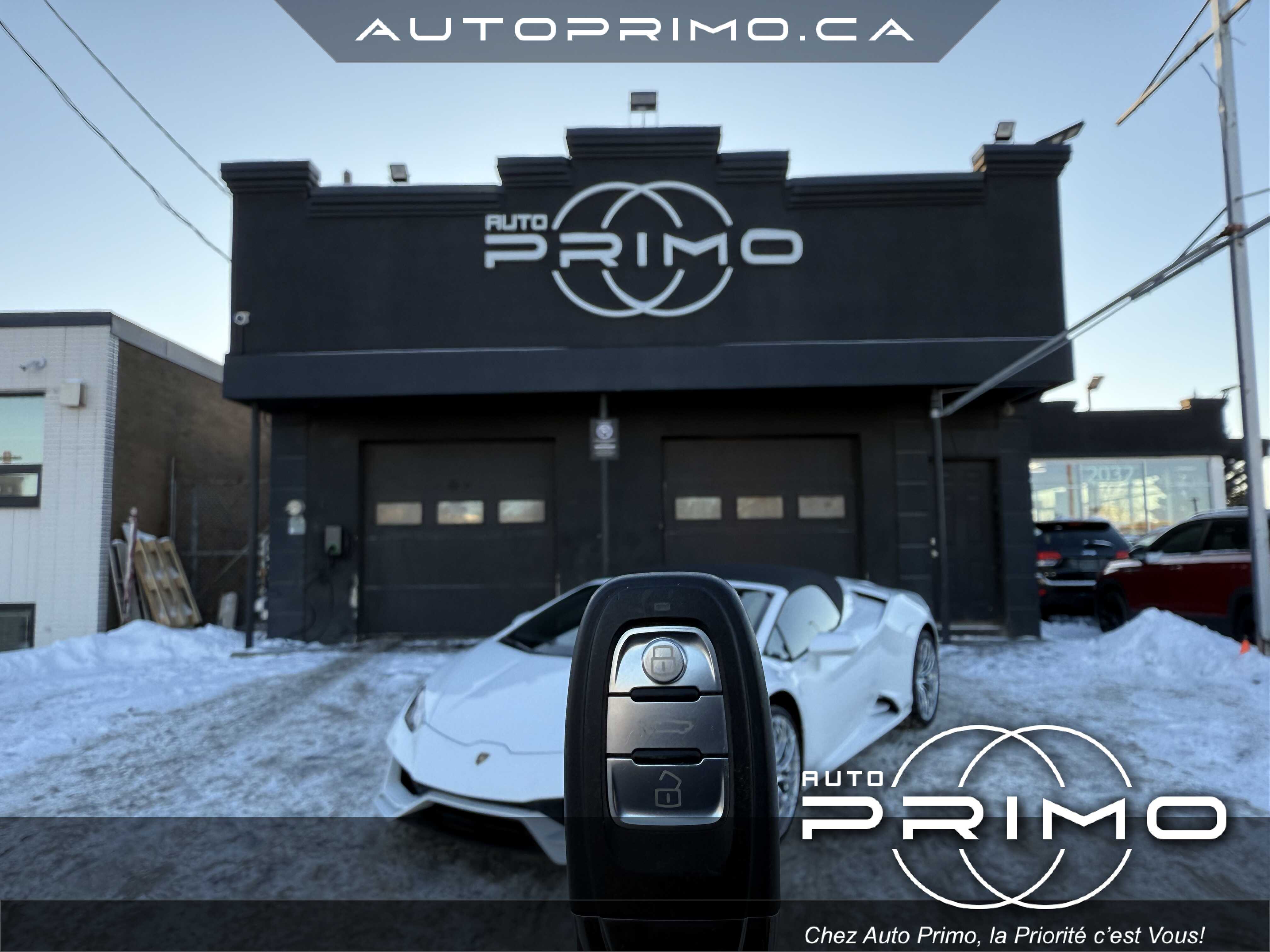 2020 Lamborghini Huracan EVO Spyder V10 5.2L 610hp Automatique avec Intérieur Cuir Sport Système de Navigation GPS Carplay Bluetooth Caméra de Recul chez Auto Primo Laval 2020 Lamborghini Huracan EVO Spyder V10 5.2L 610hp Automatique avec Intérieur Cuir Sport Système de Navigation GPS Carplay Bluetooth Caméra de Recul chez Auto Primo Laval