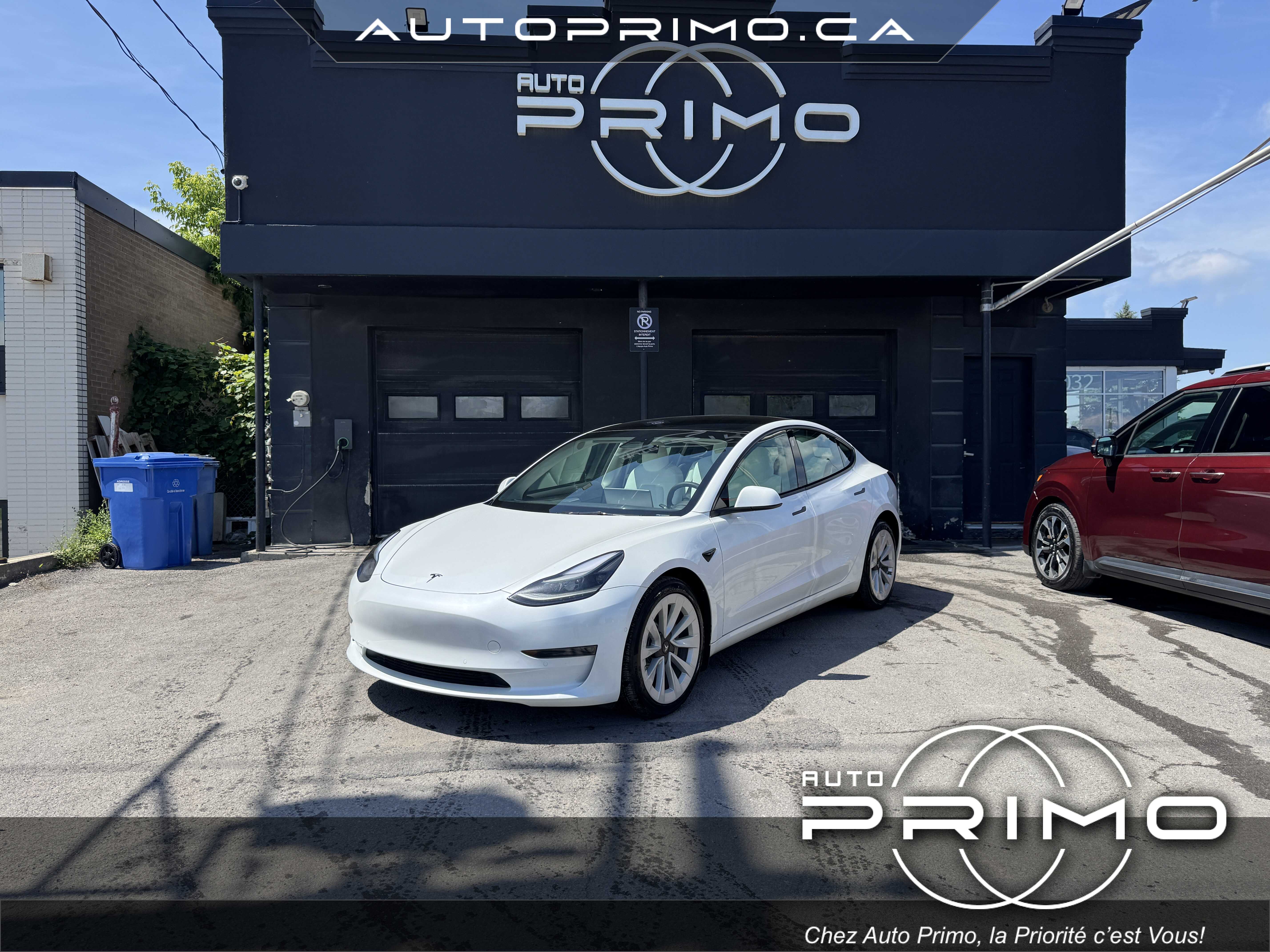 2022 Tesla Model 3 438km Automatique avec Sièges en Cuir Blanc Toit Panoramique Navigation GPS Caméra de Recul Démarreur à Distance Bluetooth Mags chez Auto Primo Laval 2022 Tesla Model 3 438km Automatique avec Sièges en Cuir Blanc Toit Panoramique Navigation GPS Caméra de Recul Démarreur à Distance Bluetooth Mags chez Auto Primo Laval